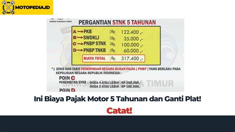 5 Biaya Perpanjangan Plat Motor yang Bikin Kantong Aman (Mulai Rp80 Ribuan!)